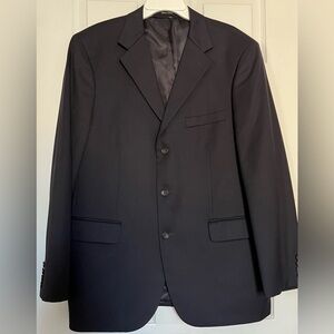 J. Crew Men’s Navy Blazer Sport Coat 100% Wool Three Button LIKE NEW 44R